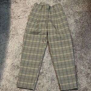 Loft Pull On Brown Plaid Pants Size XS